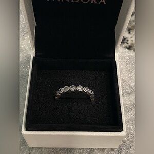 New Silver Pandora Eternity Ring Round, Size 54